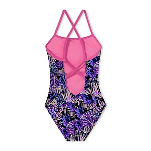 Printed Double X Back One Piece