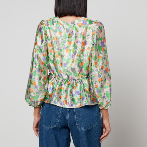 Baum Und Pferdgarten Mallow Floral-Print Satin Top - EU 34/UK 6