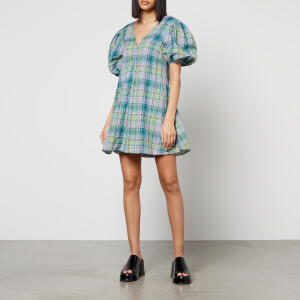 【送料 関税込】 GANNI CHECK MINI DRESS GANNI | Sheer Check Mini Smock Dress | Women | Lane Crawford