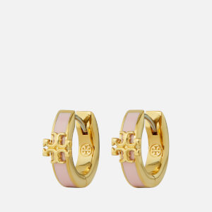 Tory Burch Kira Gold-Plated and Enamel Huggie Earrings