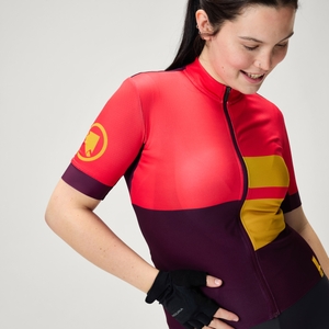 Women's FS260 Print S/S Jersey - Pomegranate