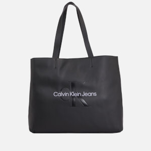 Calvin Klein Jeans Faux Leather Sculpted Monogram Slim Tote Bag