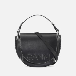 ★Ganni★ Banner Saddle Tote Bag Green A4476801 A4476801SS23 Green leather tote bag Ganni | H-Brands