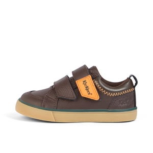 Infant Boys Tovni Twin ZigZag Trainers Leather Brown - 11