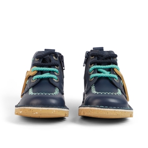 Infant Boys Kick Hi ZigZag Boots Leather Navy