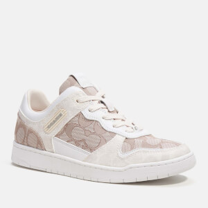 Coach C201 Basket Logo Jacquard and Leather Trainers Allsole