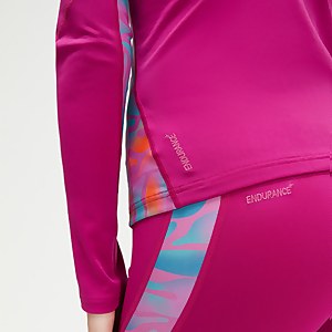 Haut Rash Femme à manches longues imprimé baie/mauve