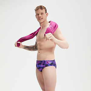 Club Training All-Over Digital-Badehose 8 cm für Herren Schwarz/Blau