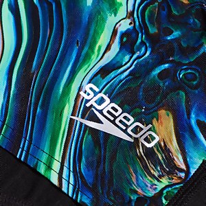 Placement Digital-Badehose 14 cm für Herren Schwarz/Blau