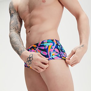 Club Training All-Over Digital-Badehose 13,5 cm für Herren Blau/Mango