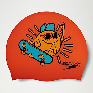 Junior Printed Silicone Cap Orange - One Size