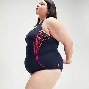 Maillot de bain Femme grande taille Medalist bleu marine/rose