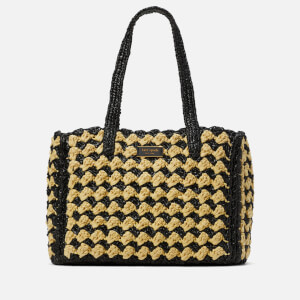 Kate Spade New York High Tide Striped Crochet Raffia Medium Tote Bag