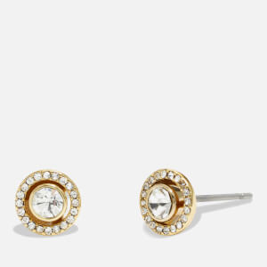 Coach Halo Gold-Tone and Crystal Earrings