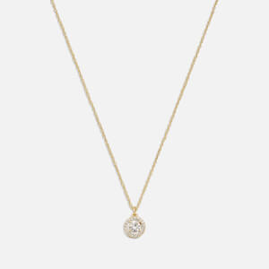 Coach Pave Halo Pendant Gold-Plated Necklace