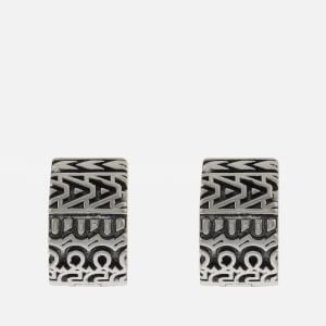 Marc Jacobs Monogram Engraved Silver-Tone Earrings