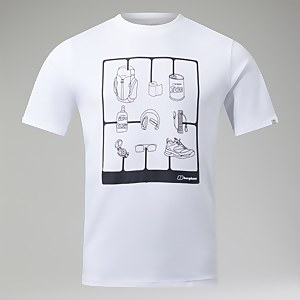 Mens Hike Pack Short Sleeve Tee - White