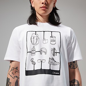 Mens Hike Pack Short Sleeve Tee - White