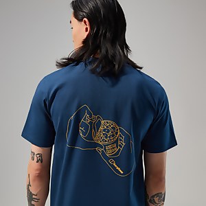 Hike Beans Short Sleeve Tee für Herren - Dunkelblau