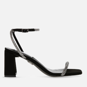 Leva Embellished Faux Suede Heeled Sandals