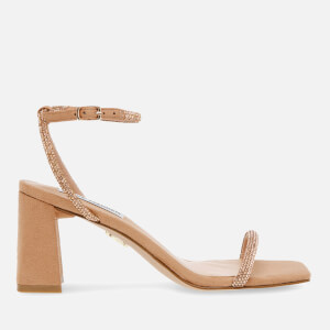 Leva Embellished Faux Suede Heeled Sandals
