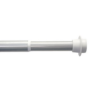 Satin Steel No Fixings Extendable Tension Curtain Pole - 150-200cm (Dia 19/22mm)