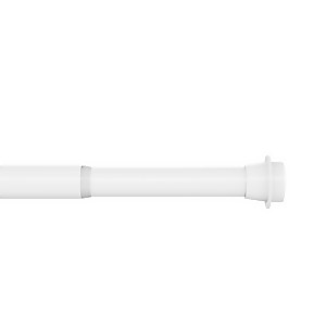 White No Fixings Extendable Tension Curtain Pole - 150-200cm (Dia 19/22mm)