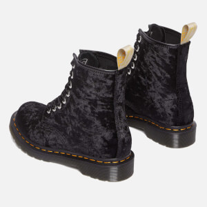 Dr martens 6 eye black velvet best sale