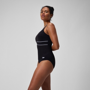 Damen ContourEclipse Shaping-Badeanzug Schwarz/Weiß