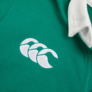 Womens Ireland Home Long Sleeved Classic Polo Shirt Green/White