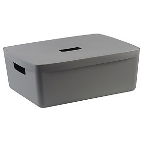 Inabox Home Storage Box & Lid - 19L - Grey