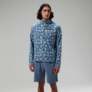 Unisex Prism Printed Trango Half Zip Fleece Blue