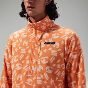 Unisex Prism Printed Trango Half Zip Fleece Orange