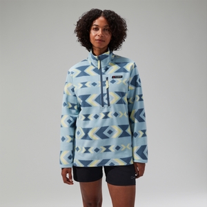 Unisex Prism Printed Trango Half Zip Fleece Blue - 2XL