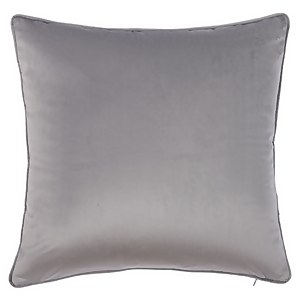 Plain Velvet Cushion - Grey - 43x43cm