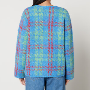 商品画像：Women Oversized Checkered Cardigan Sweaters,Lightweight Long 4