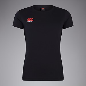 Womens Small Logo Cotton Tee Black