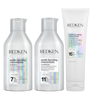 Redken Acidic Bonding Concentrate Shampoo, Conditioner and 5-Minute Liquid Hair Mask Bond Repair Bundle