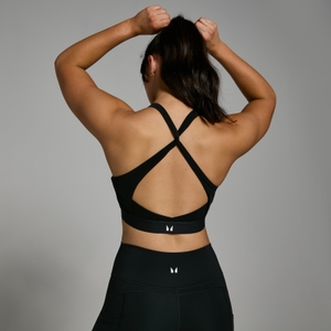 MP ženski sportski grudnjak s križnim detaljem na leđima – crni