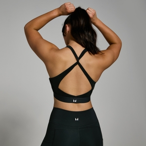 MP ženski sportski grudnjak s križnim detaljem na leđima – crni