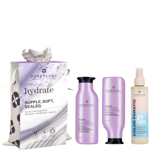 Pureology Hydrate Shampoo Conditioner and Color Fanatic Hair Gift Set For Dry Hair