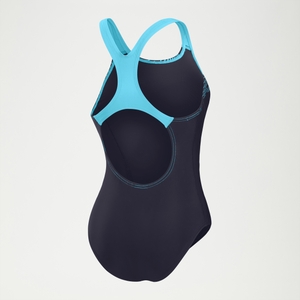 Medley Logo Medalist-Badeanzug für Damen Marineblau/Blau