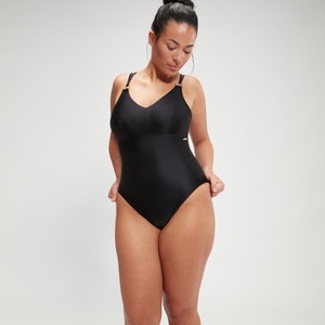 Maillot de bain Femme effet galbant à bretelles noir