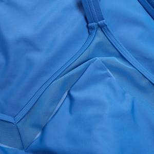 Formender asymmetrischer Badeanzug mit Mesh-Details für Damen Blau