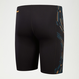 Schwimmhose mit Tech-Einsätzen für Herren Schwarz/Orange