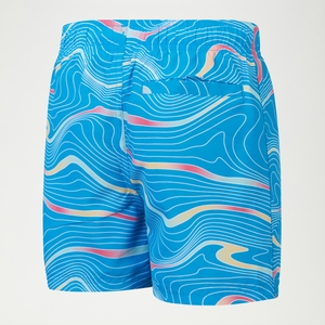 Bedruckte Digi-Schwimmshorts 33 cm für Jungen Blau