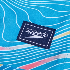 Bedruckte Digi-Schwimmshorts 33 cm für Jungen Blau