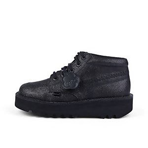 Adult Unisex Kick Hi Stack Glitter Text Black - 7