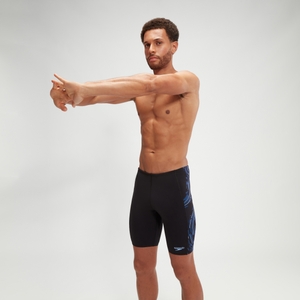 Schwimmhose mit Tech-Einsätzen für Herren Schwarz/Blau