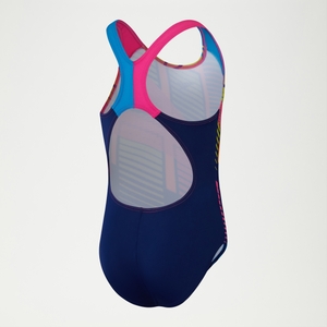 Maillot de bain Fille Digital Placement Splashback bleu/rose